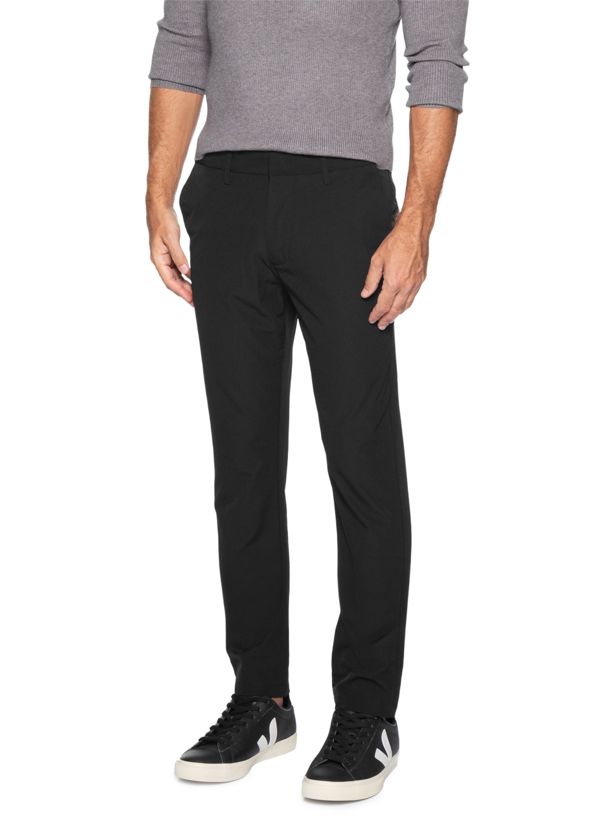 Calça Masculina Malha Tech Reta Preto '2 Essential