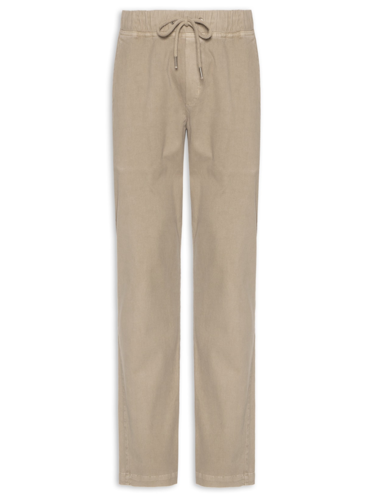 Calça Masculina Manhattan Slim Fit Cós Com Elástico Em Sarja Cotelê Stoned - Bege