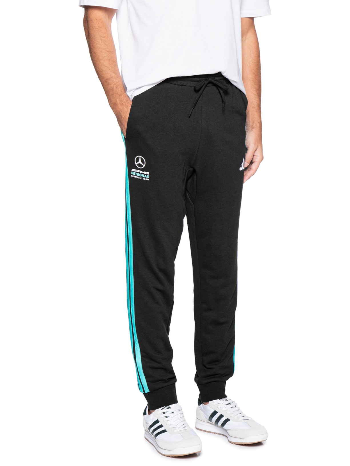 Calça Masculina Mercedes DNA Preto Adidas + Mercedes