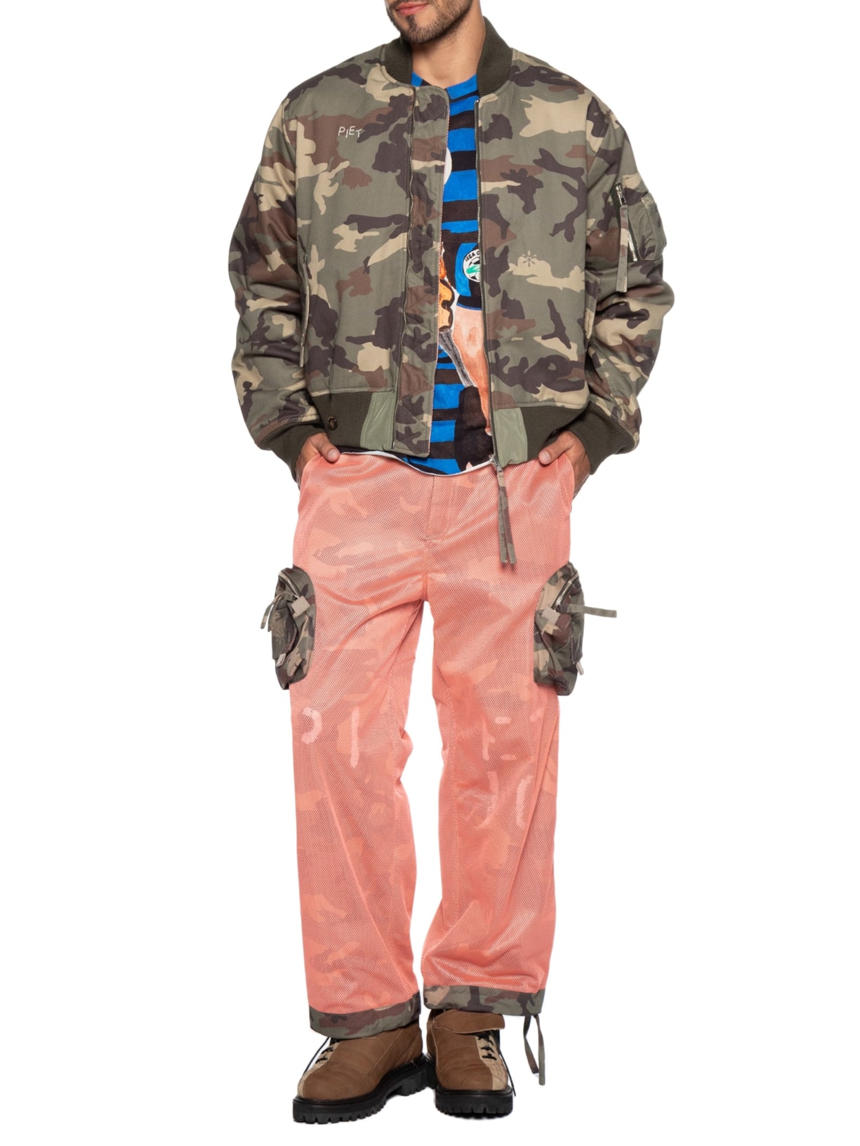 Calça Masculina Mesh Camo Laranja Piet