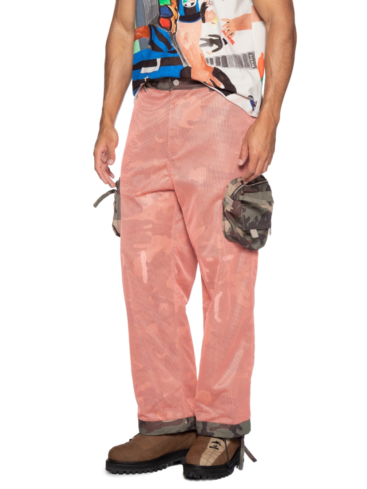 Calça Masculina Mesh Camo Laranja Piet