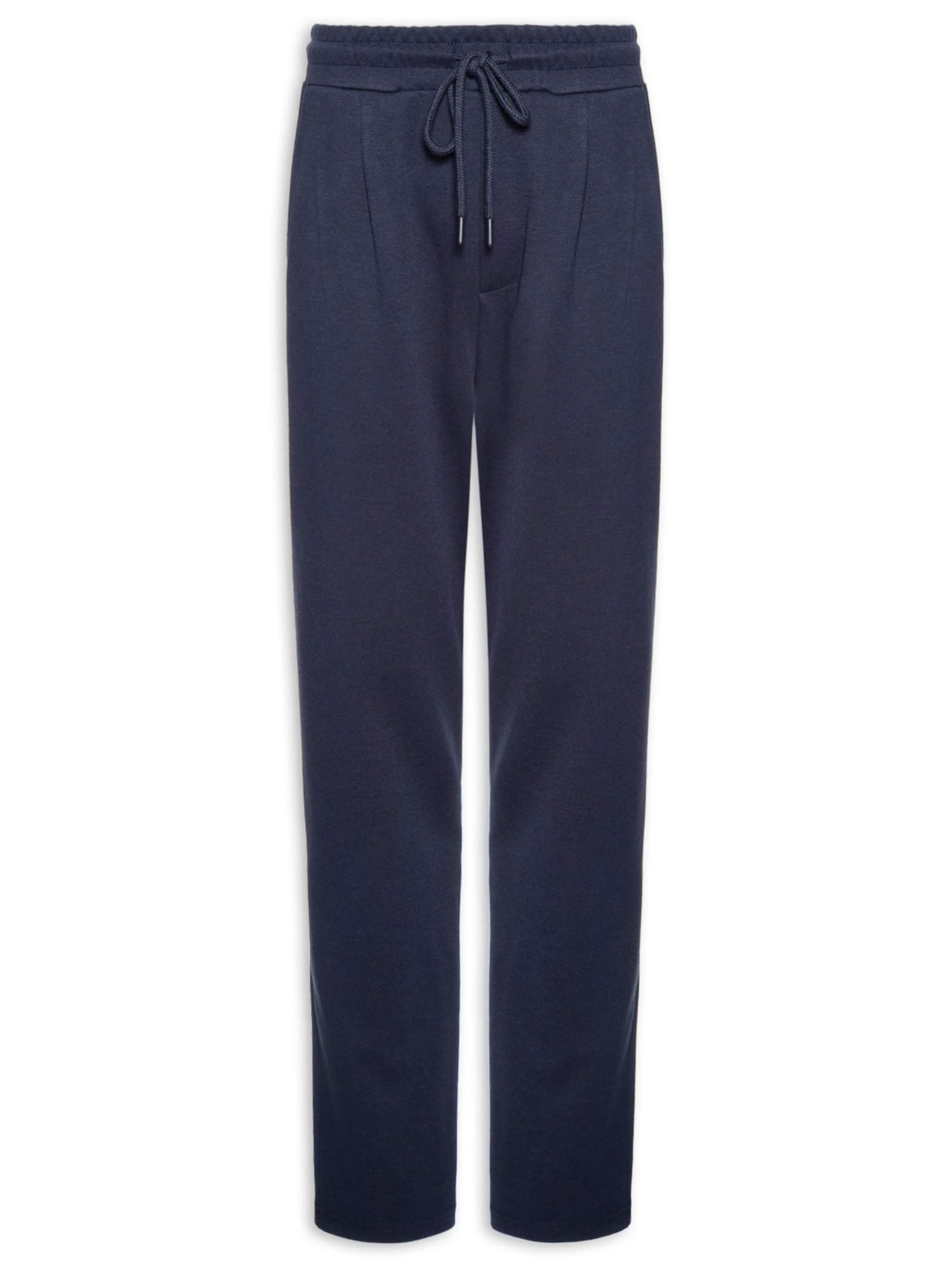 Calça Masculina Moletinho Reta Com Elástico Na Cintura Azul Basiq Men