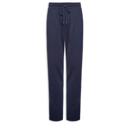 Calça Masculina Moletinho Reta Com Elástico Na Cintura - Azul
