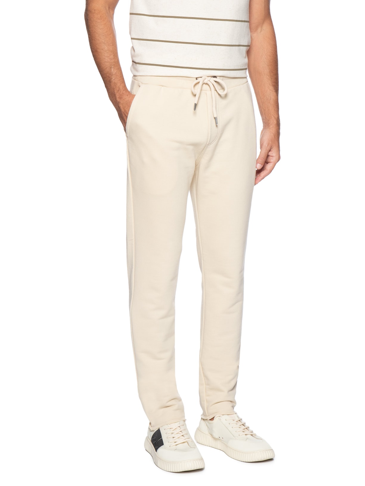 Calça Masculina Moletom Básico New Bege Reserva