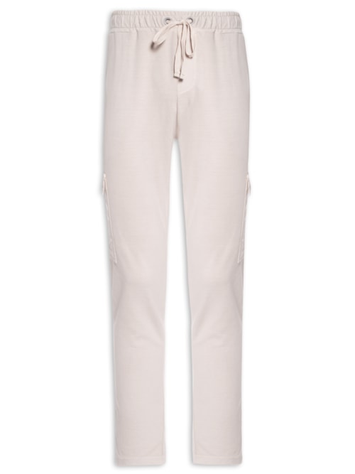 Calça Masculina Moletom Cargo - Bege