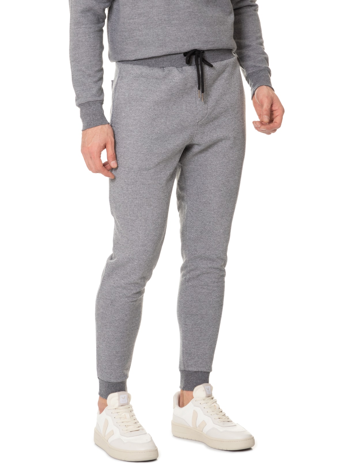 Calça Masculina Moletom Com Bolso Traseiro Cinza Basiq Men