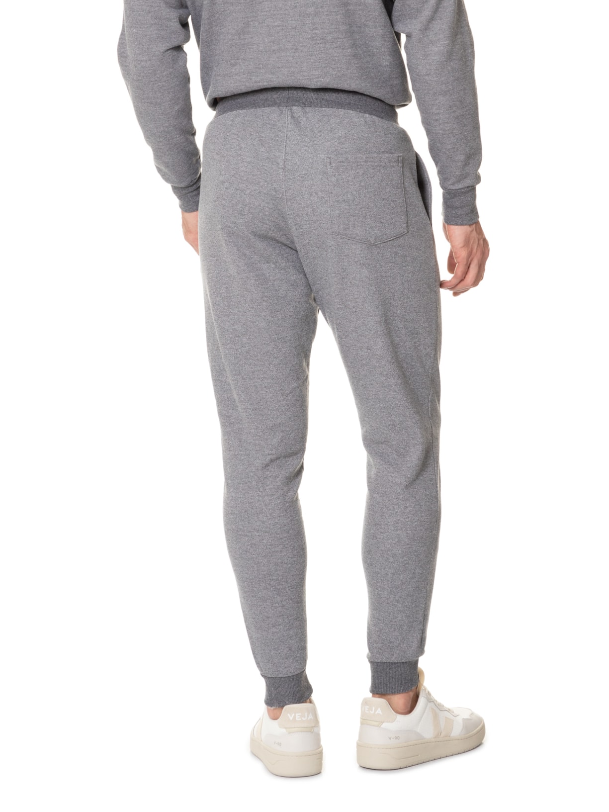 Calça Masculina Moletom Com Bolso Traseiro Cinza Basiq Men