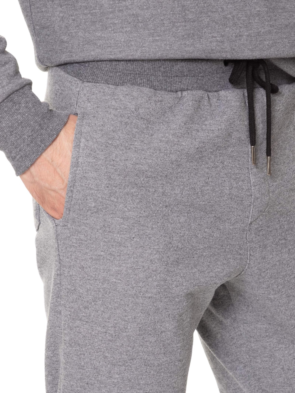 Calça Masculina Moletom Com Bolso Traseiro Cinza Basiq Men