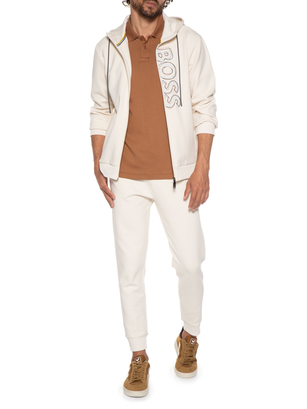 Calça Masculina Moletom Hadiko Bege Boss