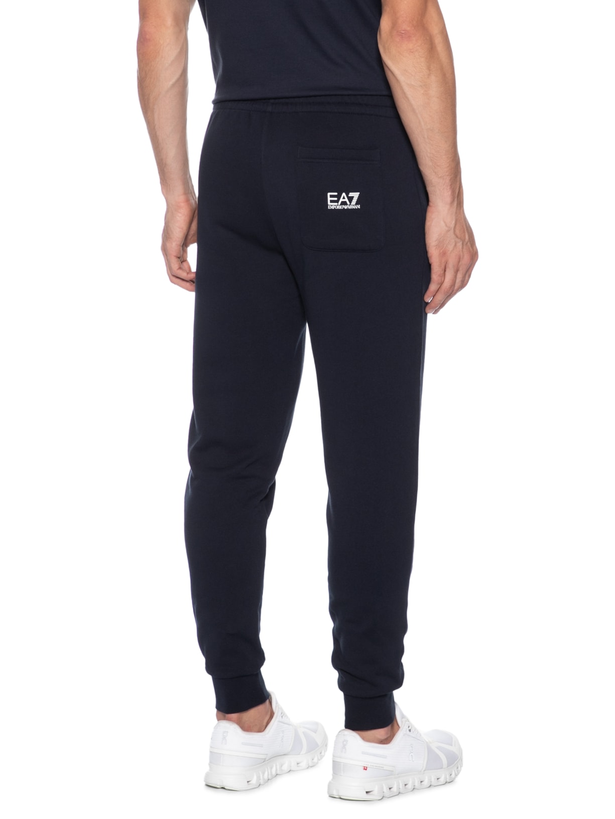 Calça Masculina Moletom Logo Azul Ea7 Emporio Armani