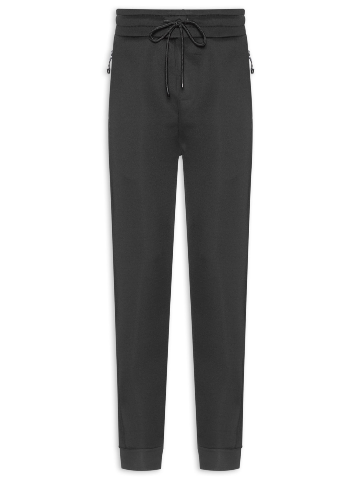 Calça Masculina Moletom Neoprene Com Zíper Na Lateral - Preto