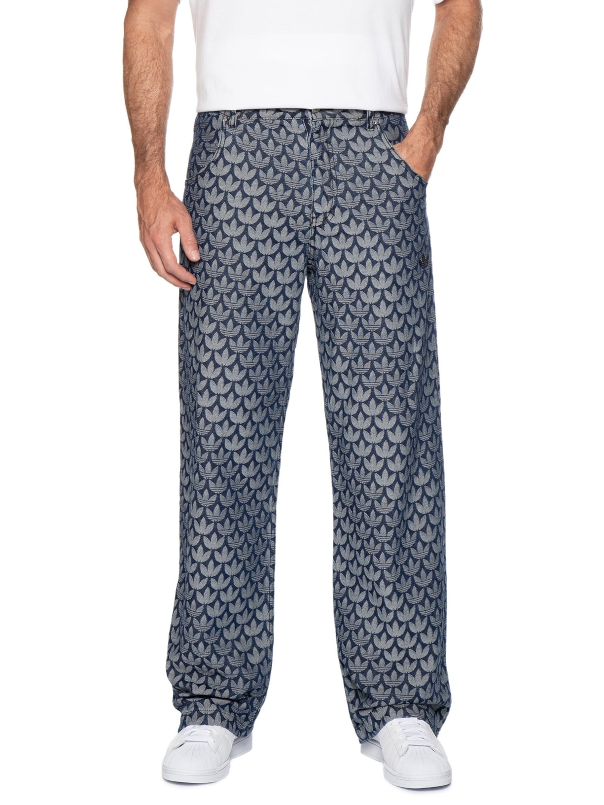 Calça Masculina Monogram Pt Azul Adidas Originals