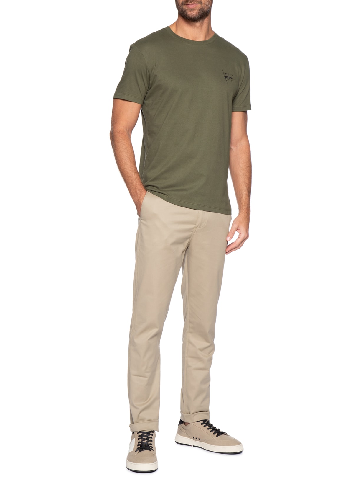 Calça Masculina Moovexx Manhattan Em Algodão Egípcio Bege Pineapple