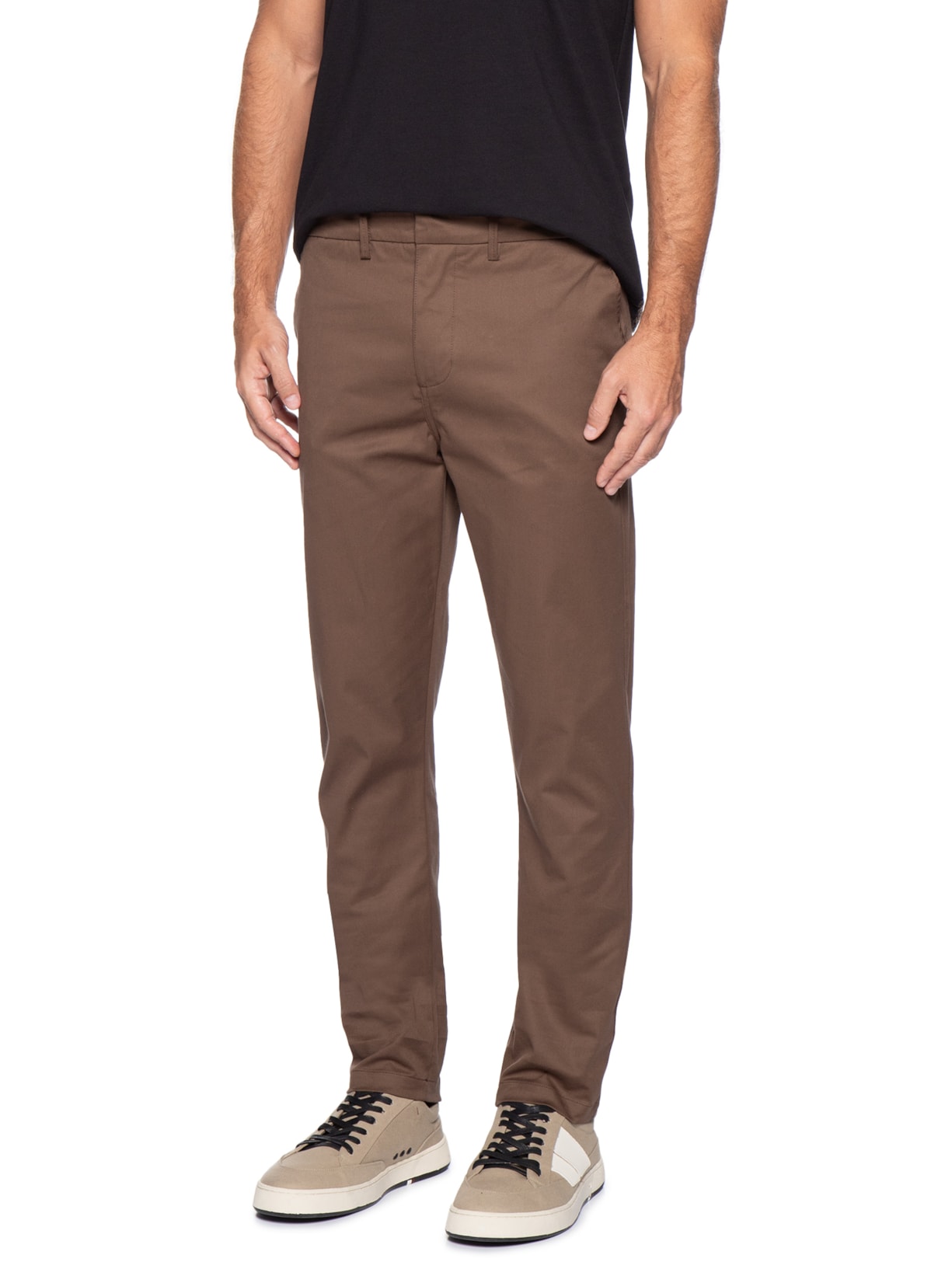 Calça Masculina Moovexx Manhattan Em Algodão Egípcio Marrom Pineapple