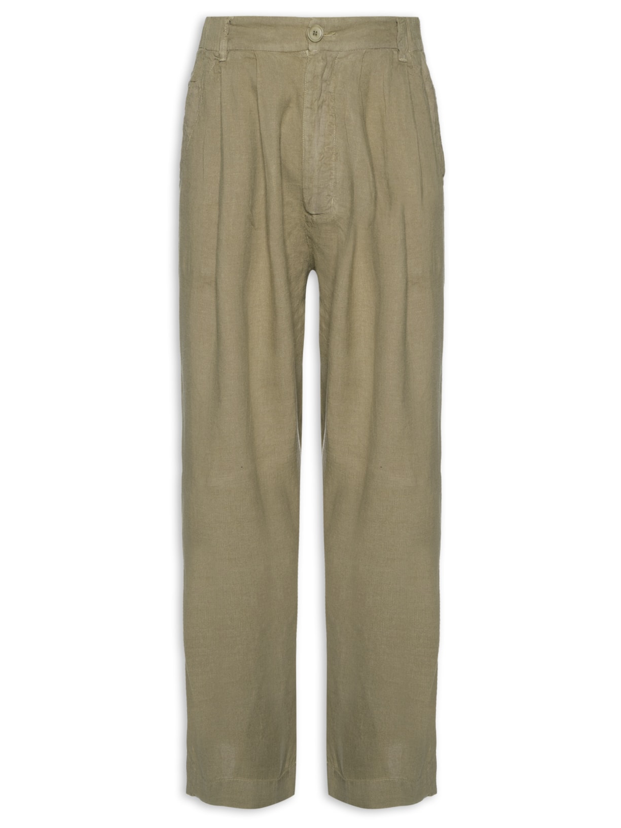 Calça Masculina Om Linen Pleats - Marrom