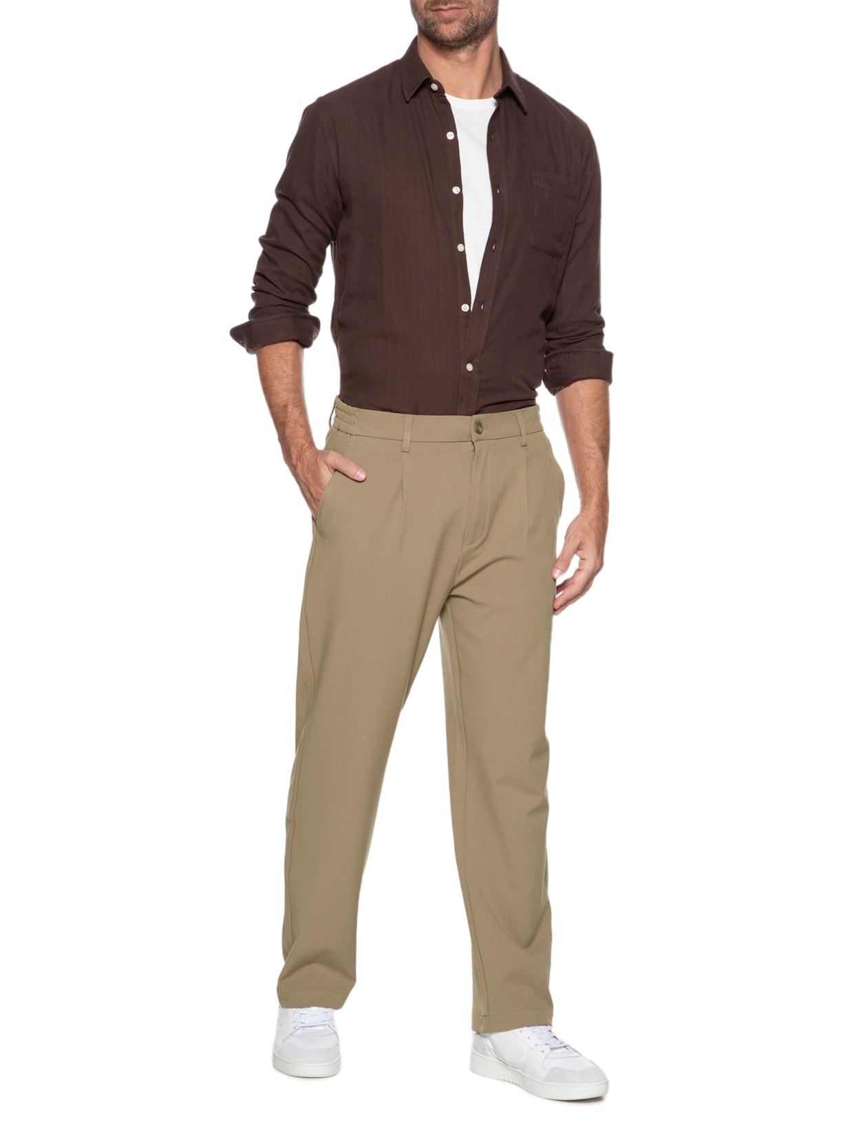 Calça Masculina Paris Bege Foxton