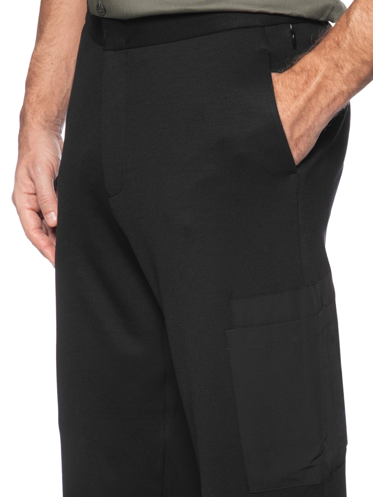 Calça Masculina Recorte Lateral Reta Em Malha Viscose Marrom  Ricardo Almeida