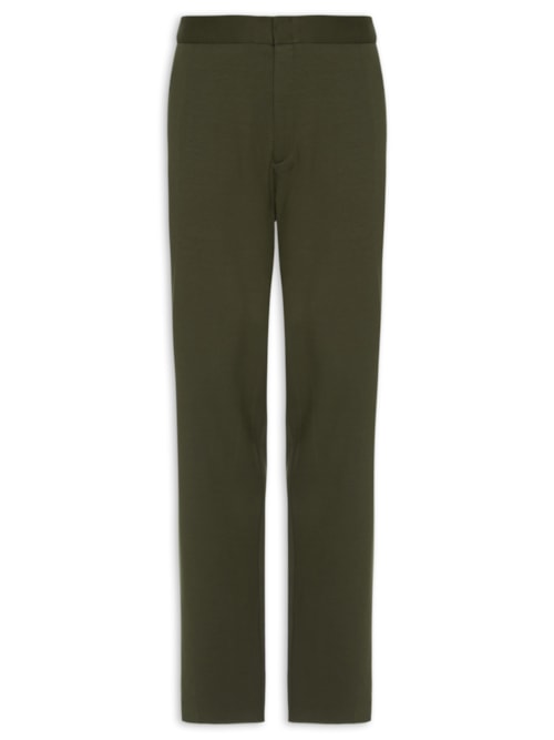 Calça Masculina Recorte Lateral Reta Em Malha Viscose - Verde