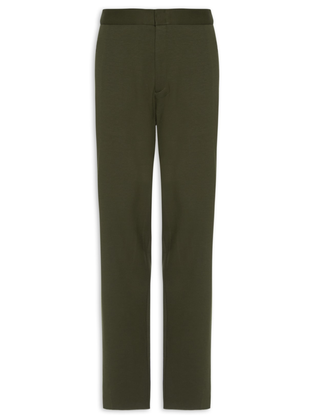 Calça Masculina Recorte Lateral Reta Em Malha Viscose - Verde
