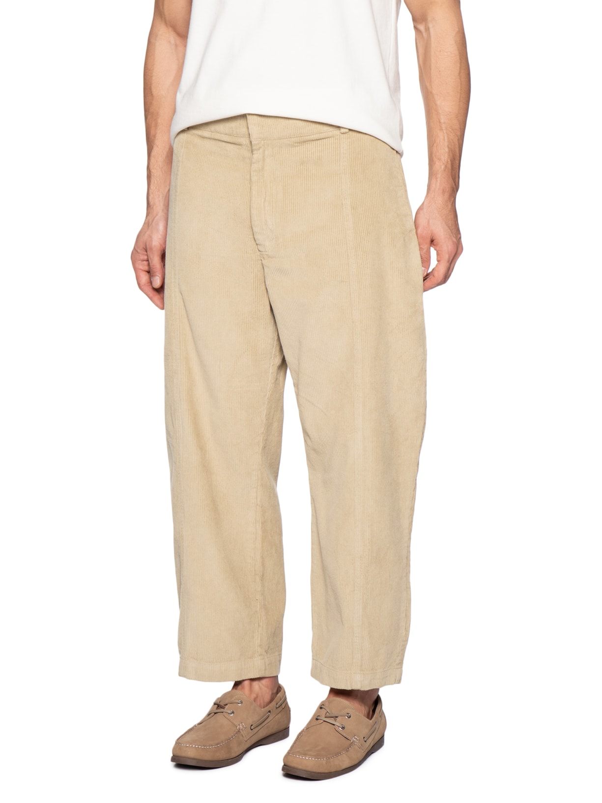 Calça Masculina Recortes Veludo Bege Handred