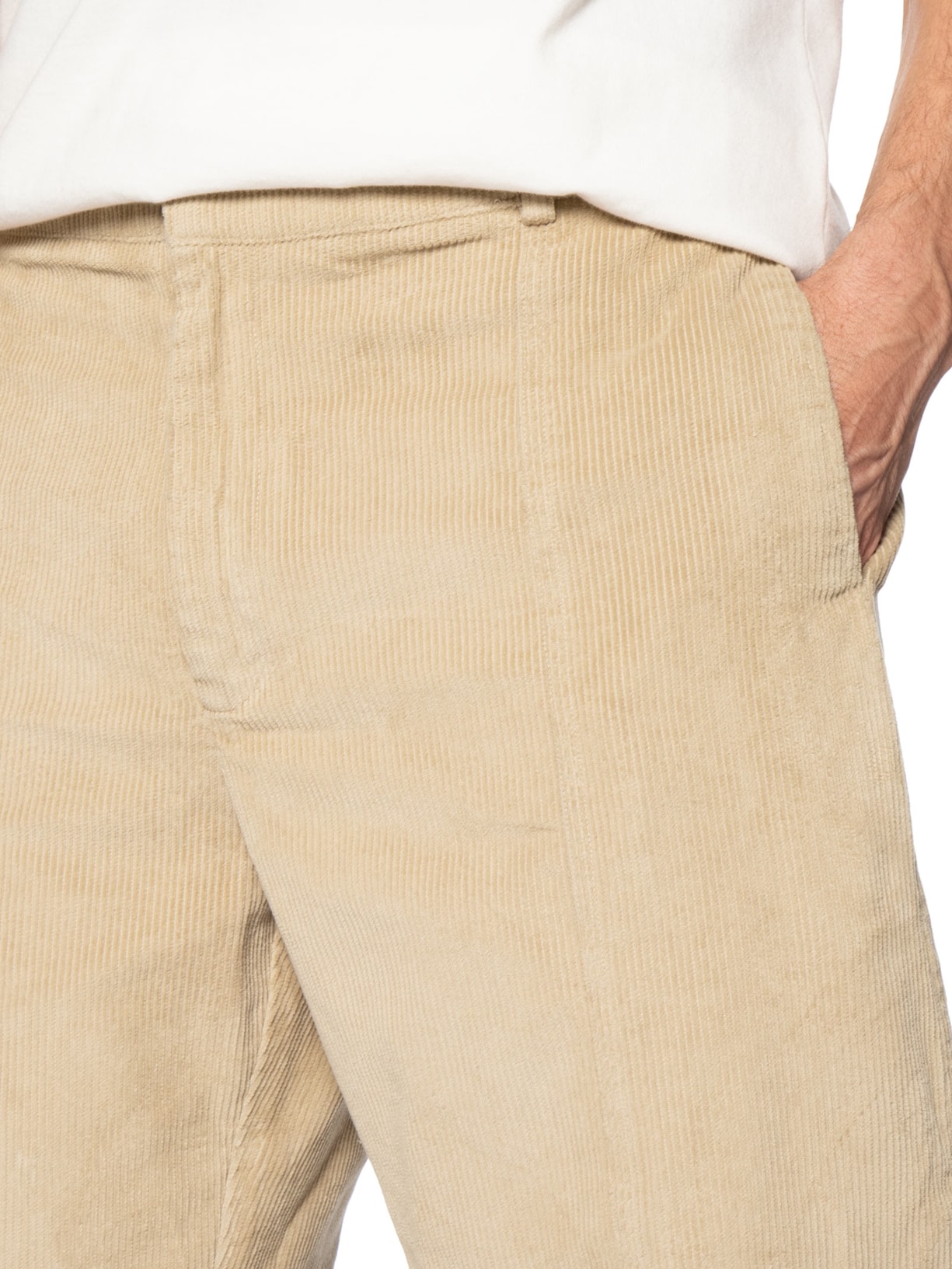 Calça Masculina Recortes Veludo Bege Handred