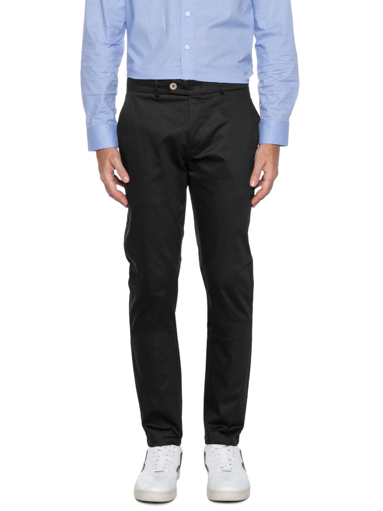 Calça Masculina Reta Bolso Embutido Preto '2 Essential