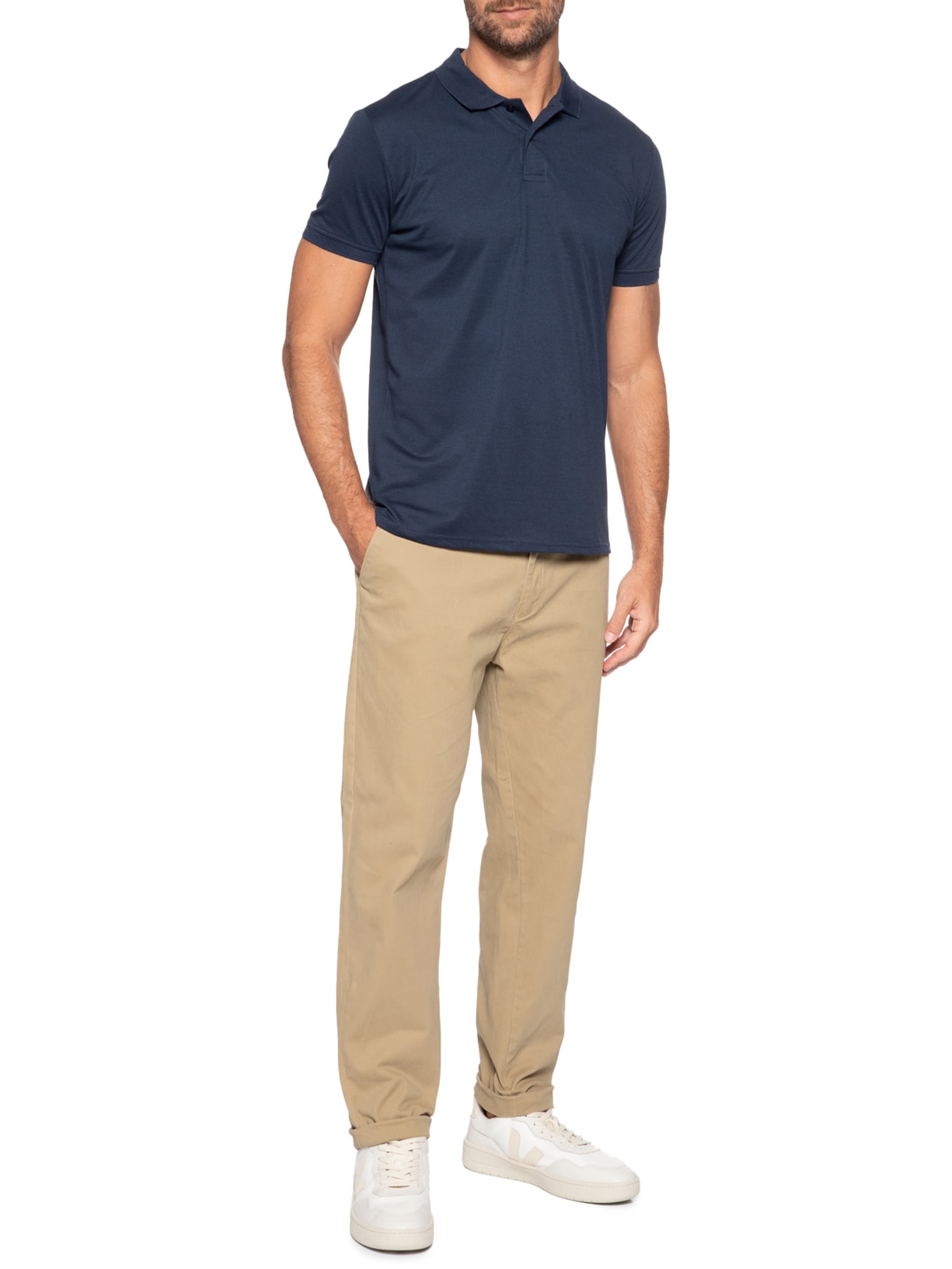 Calça Masculina Reta Chino Cinza '2 Essential