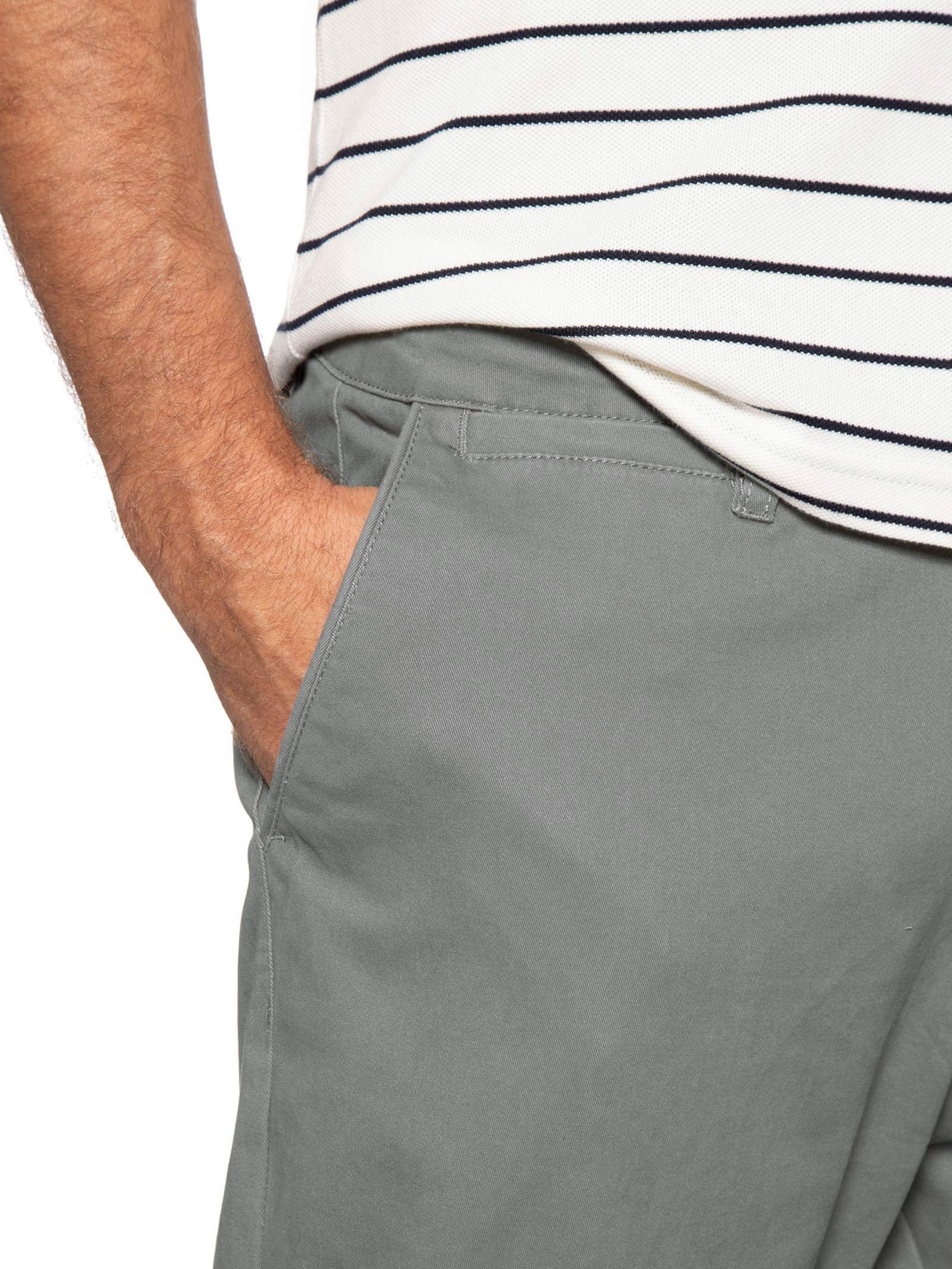 Calça Masculina Reta Chino Cinza '2 Essential