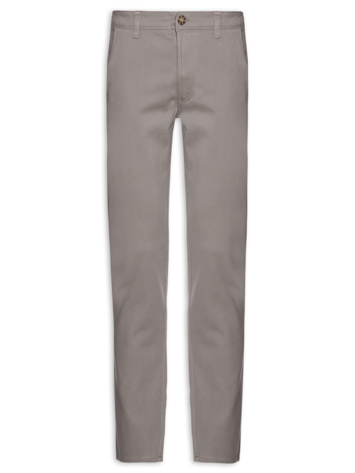 Calça Masculina Reta Chino Em Sarja - Cinza