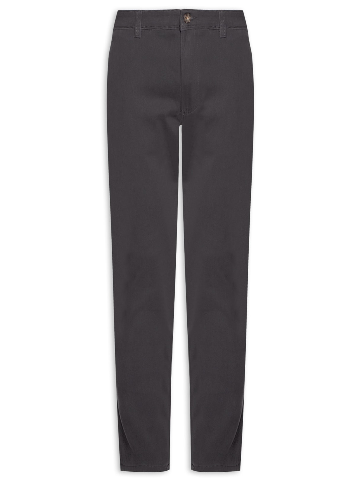 Calça Masculina Reta Chino Em Sarja - Cinza