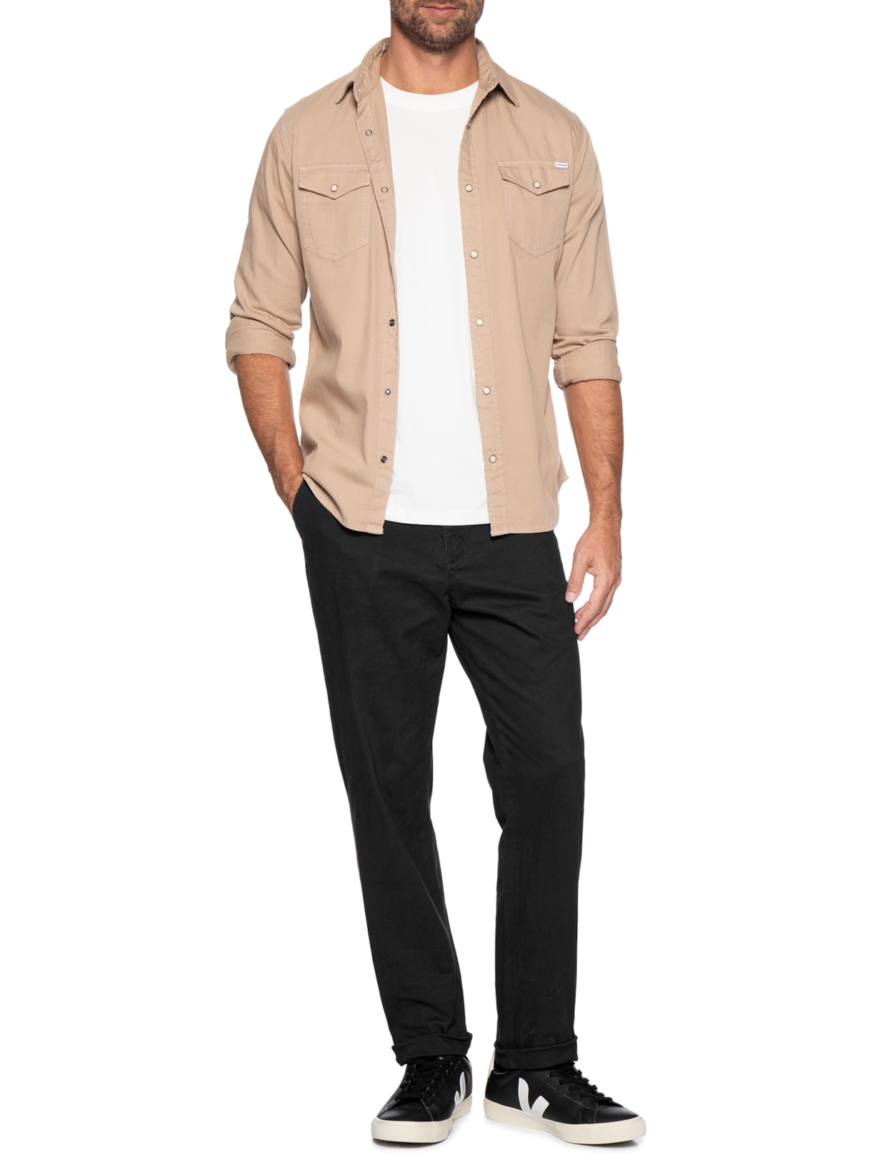 Calça Masculina Reta Chino Preto '2 Essential