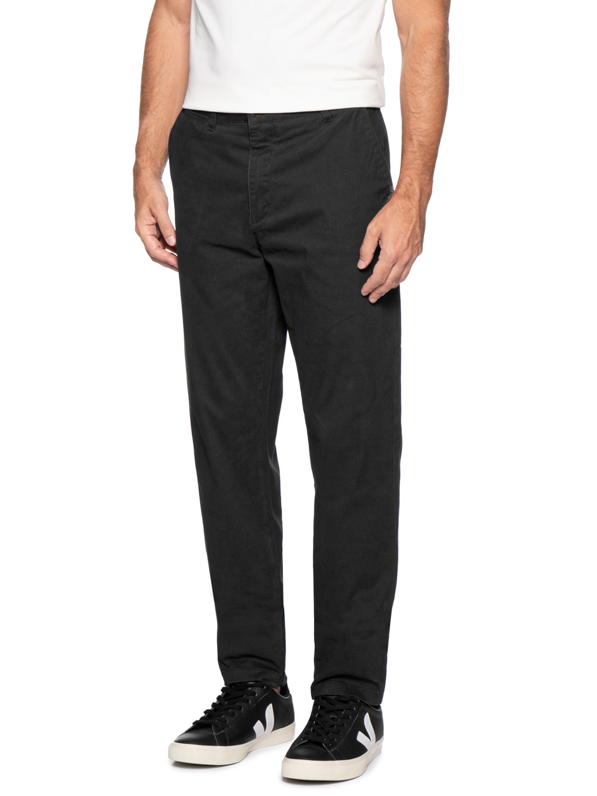 Calça Masculina Reta Chino Preto '2 Essential