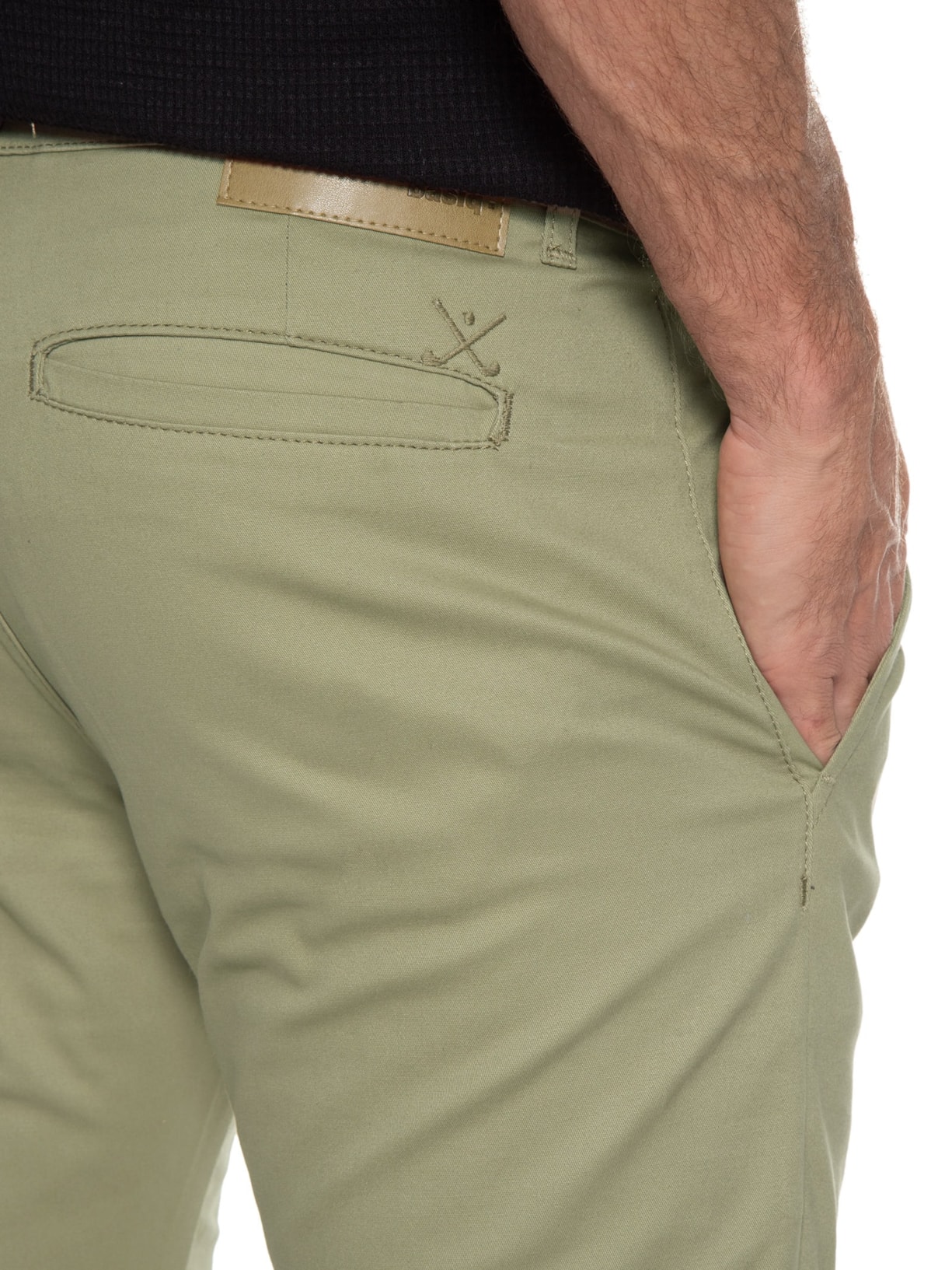 Calça Masculina Reta Color Bege Basiq Men