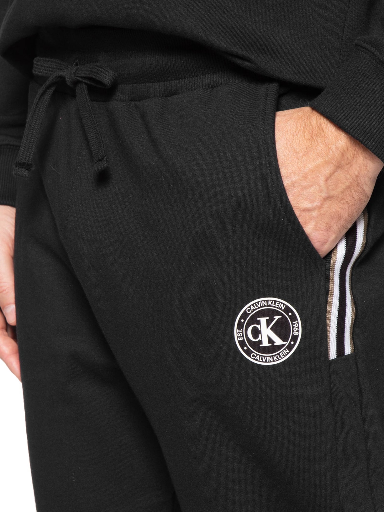 Calça Masculina Reta Com Bolsos Moletinho – Preto Calvin Klein Underwear