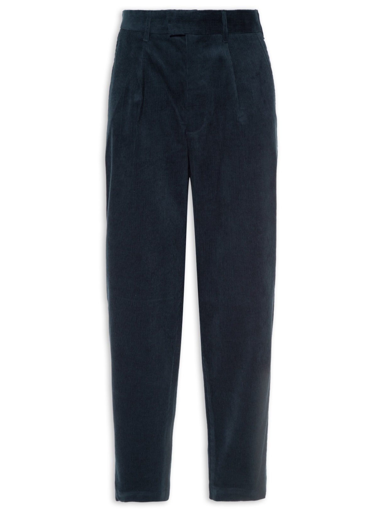 Calça Masculina Reta Cropped Cord Trouser - Azul