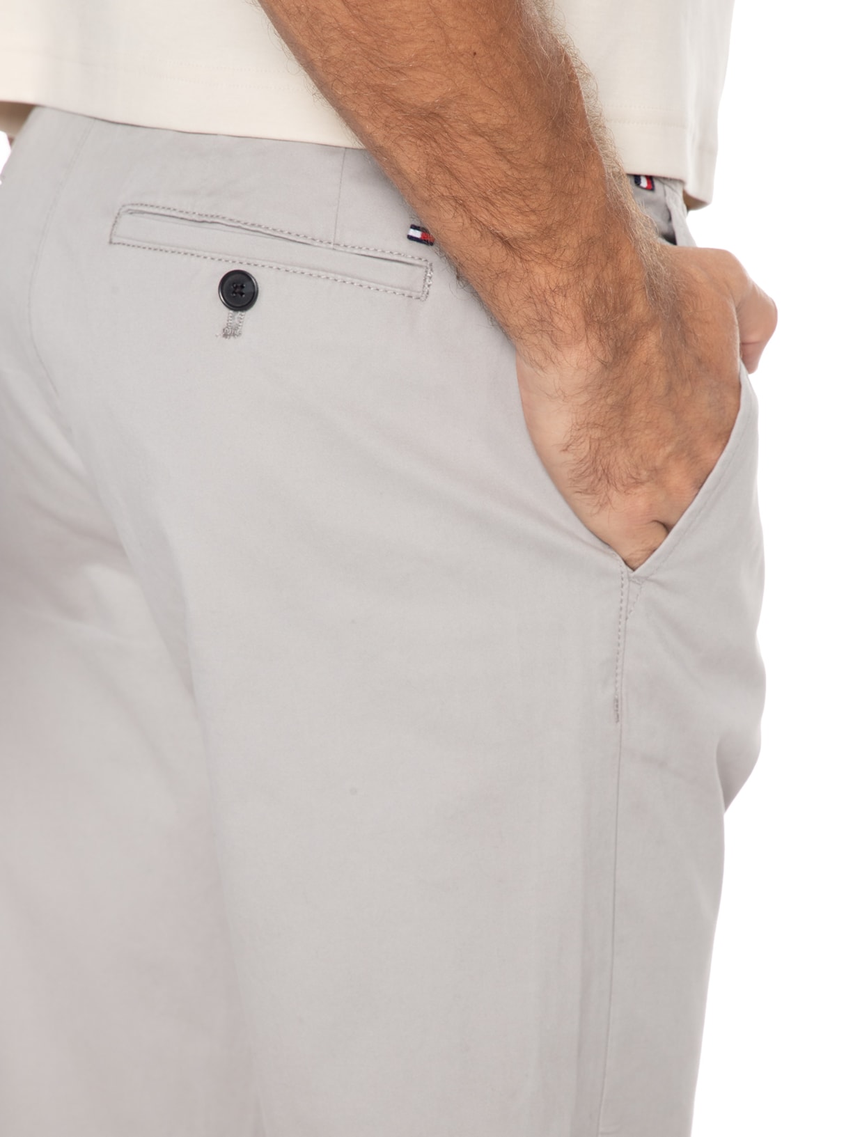 Calça Masculina Reta Custom Fit Chino Pant Cinza Tommy Hilfiger