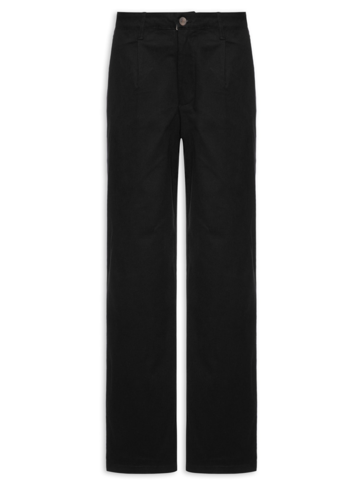 Calça Masculina Reta De Sarja Com Pregas Preto Hering