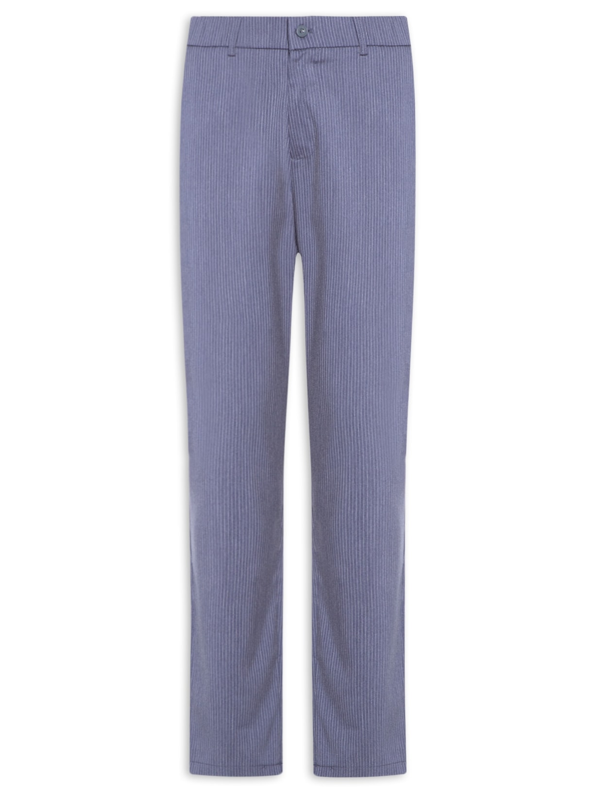 Calça Masculina Reta Em Alfaiataria Listras - Azul