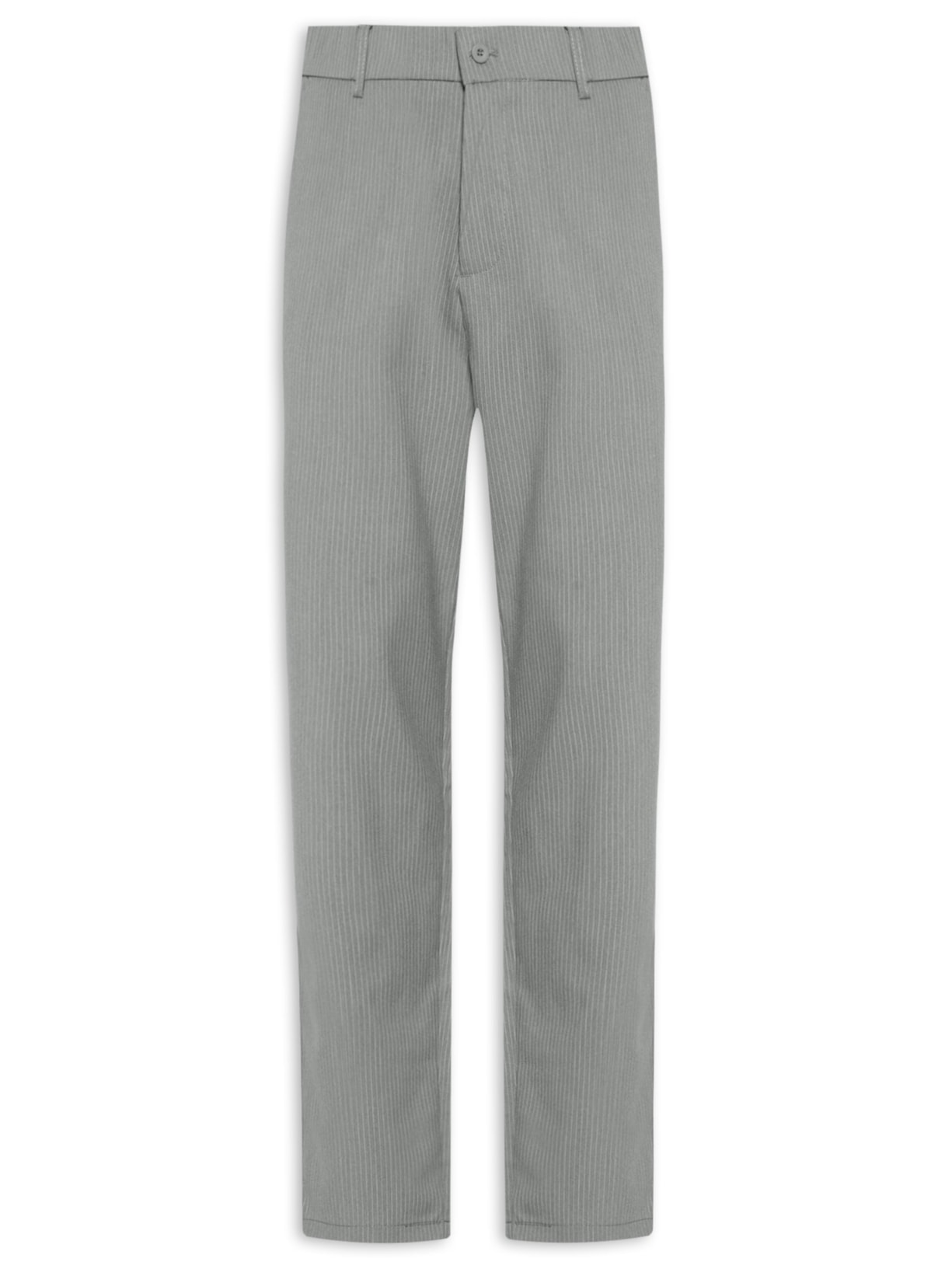 Calça Masculina Reta Em Alfaiataria Listras - Cinza