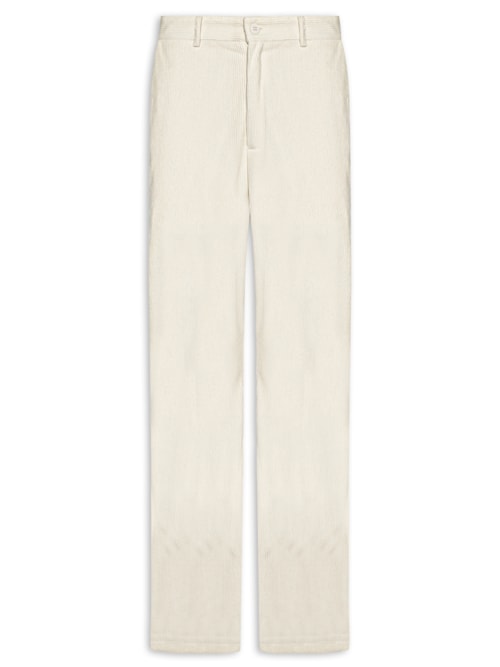 Calça Masculina Reta Em Cotelê - Bege