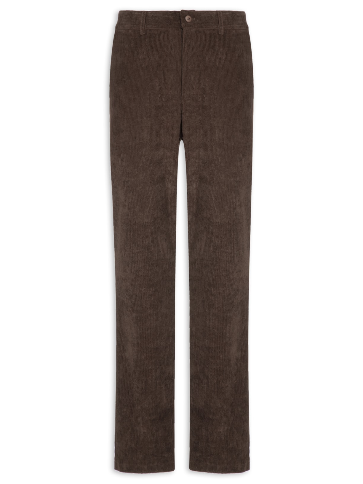 Calça Masculina Reta Em Cotelê Marrom Basiq Men