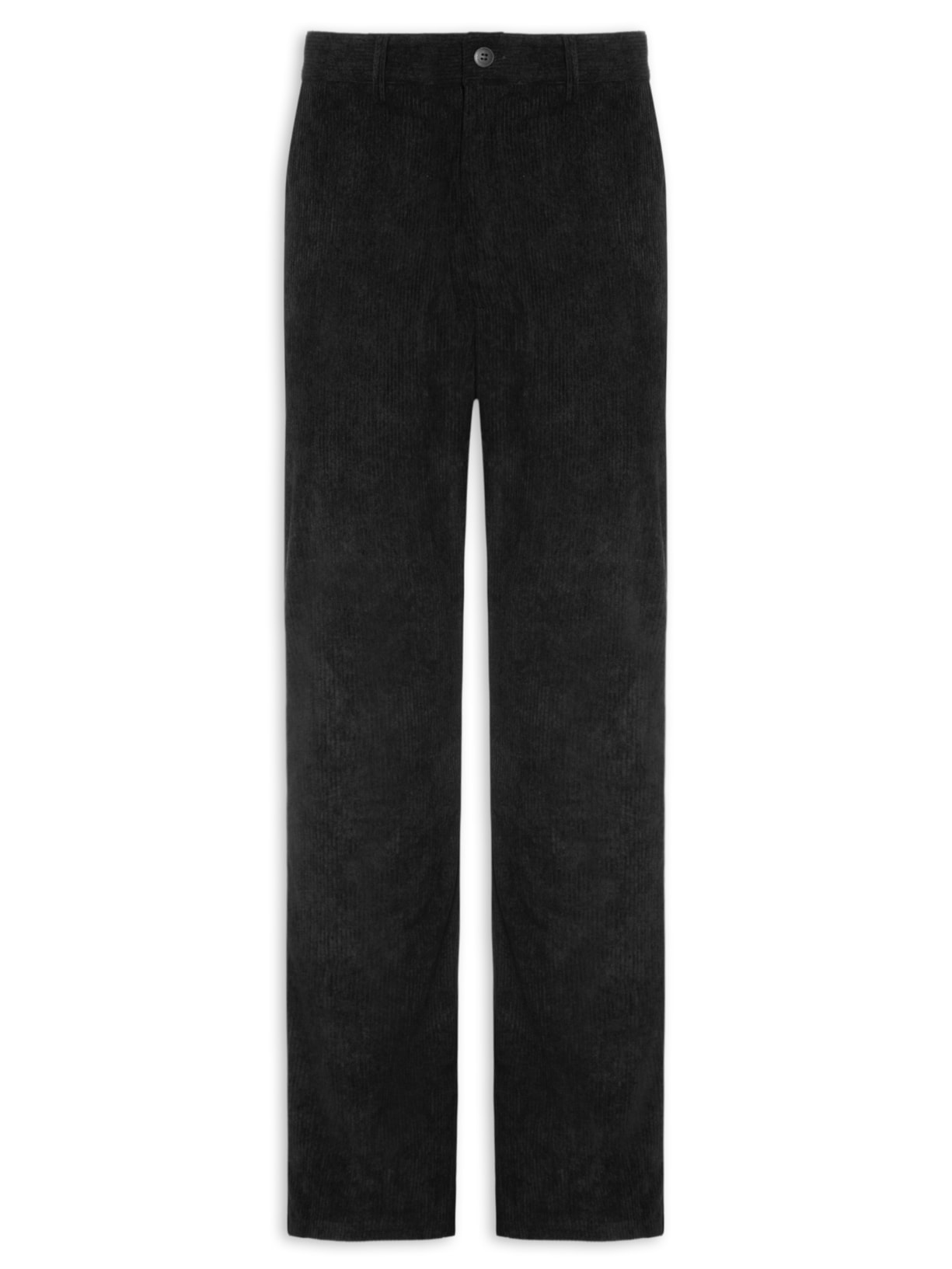 Calça Masculina Reta Em Cotelê - Preto