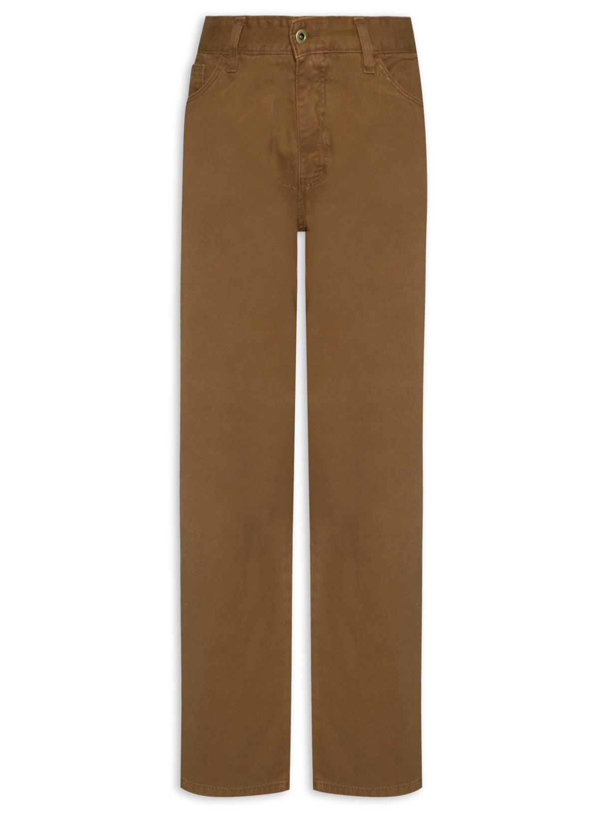 Calça Masculina Reta Em Sarja - Marrom