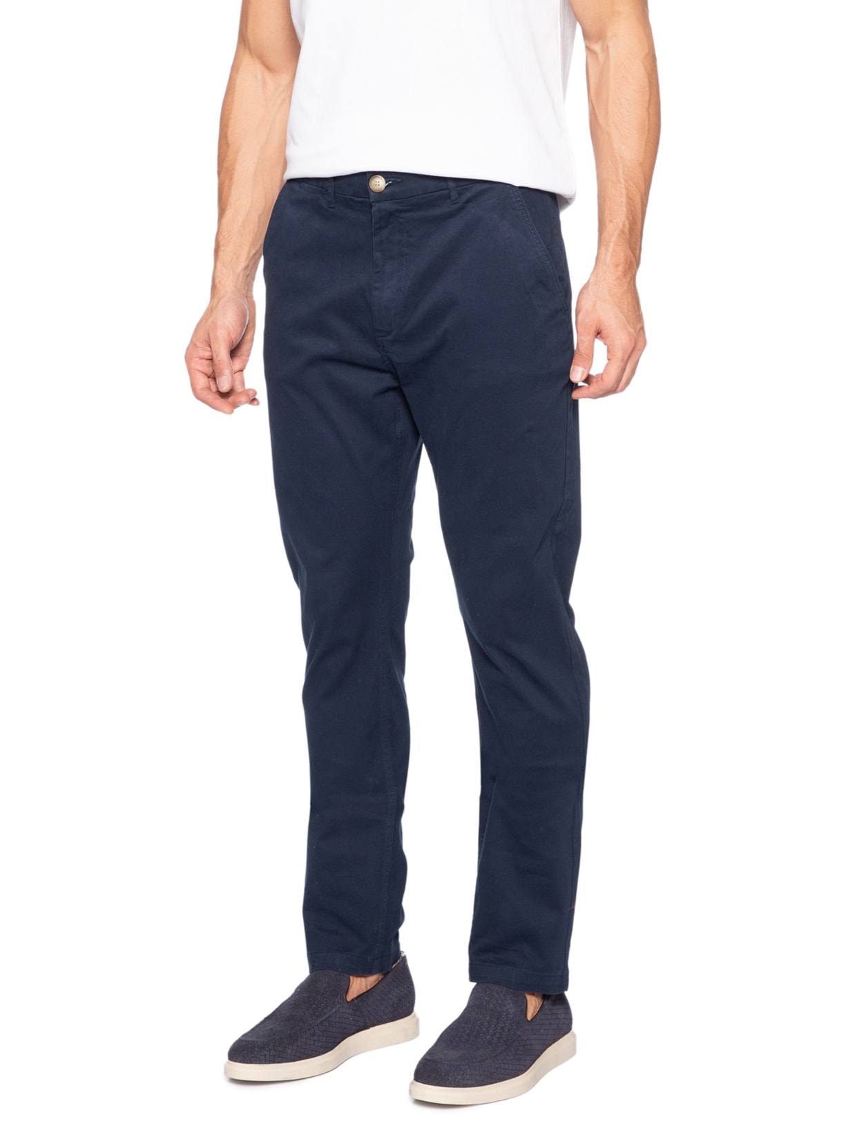 Calça Masculina Reta Fit New Chino Azul Zapalla
