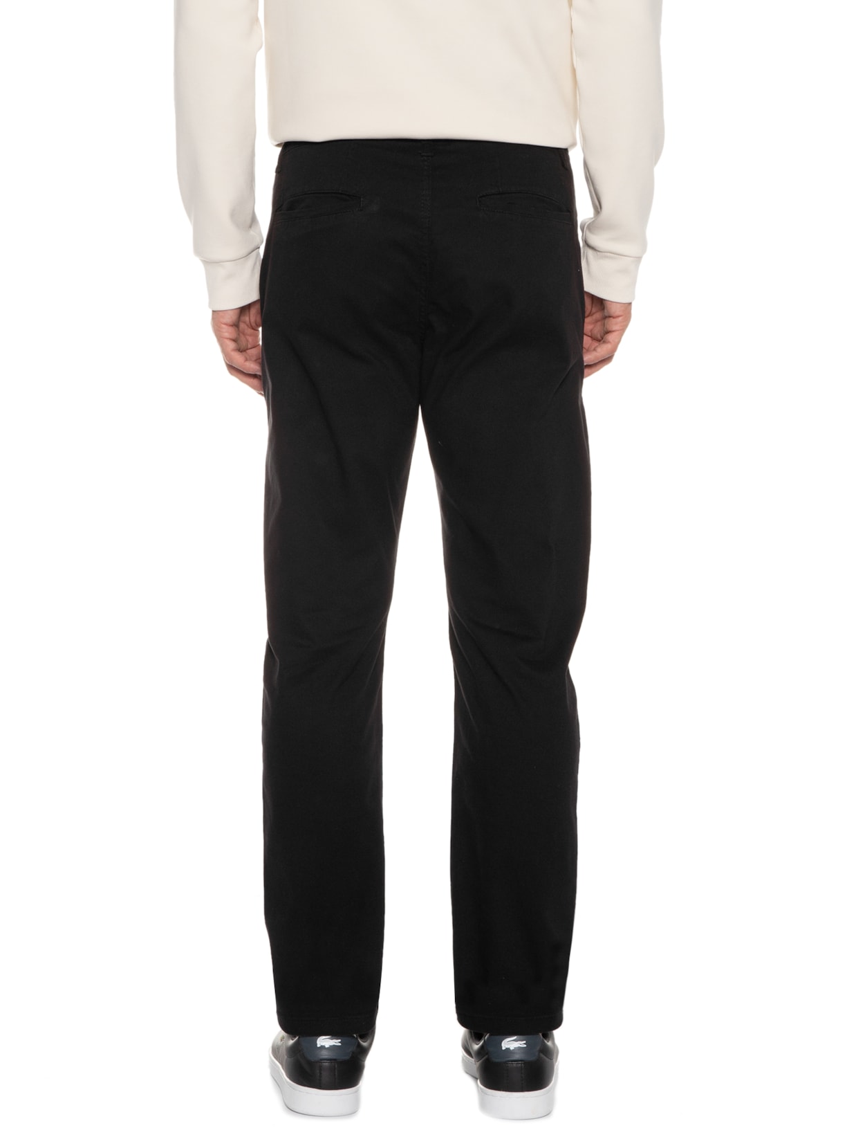 Calça Masculina Reta Sarja Preto '2 Essential