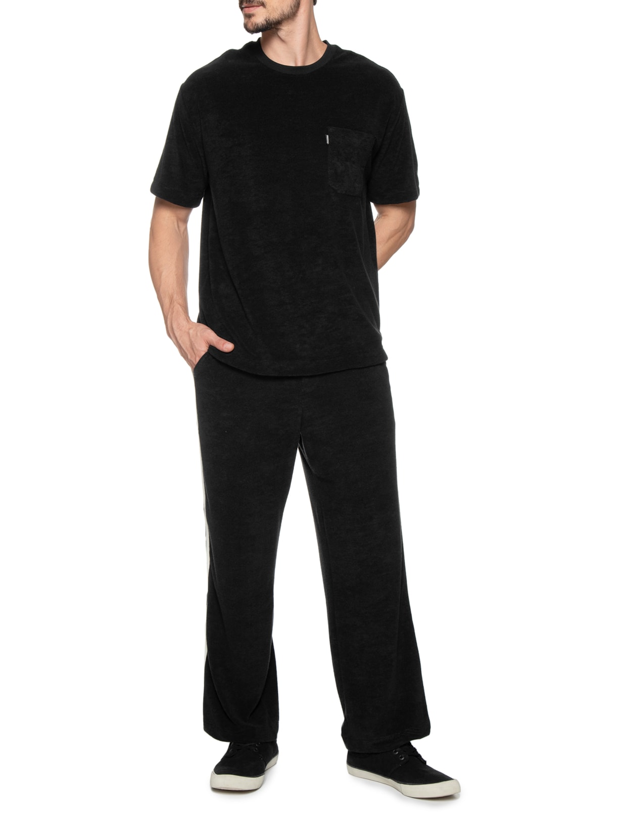 Calça Masculina Riva Atoalhada Preto Osklen