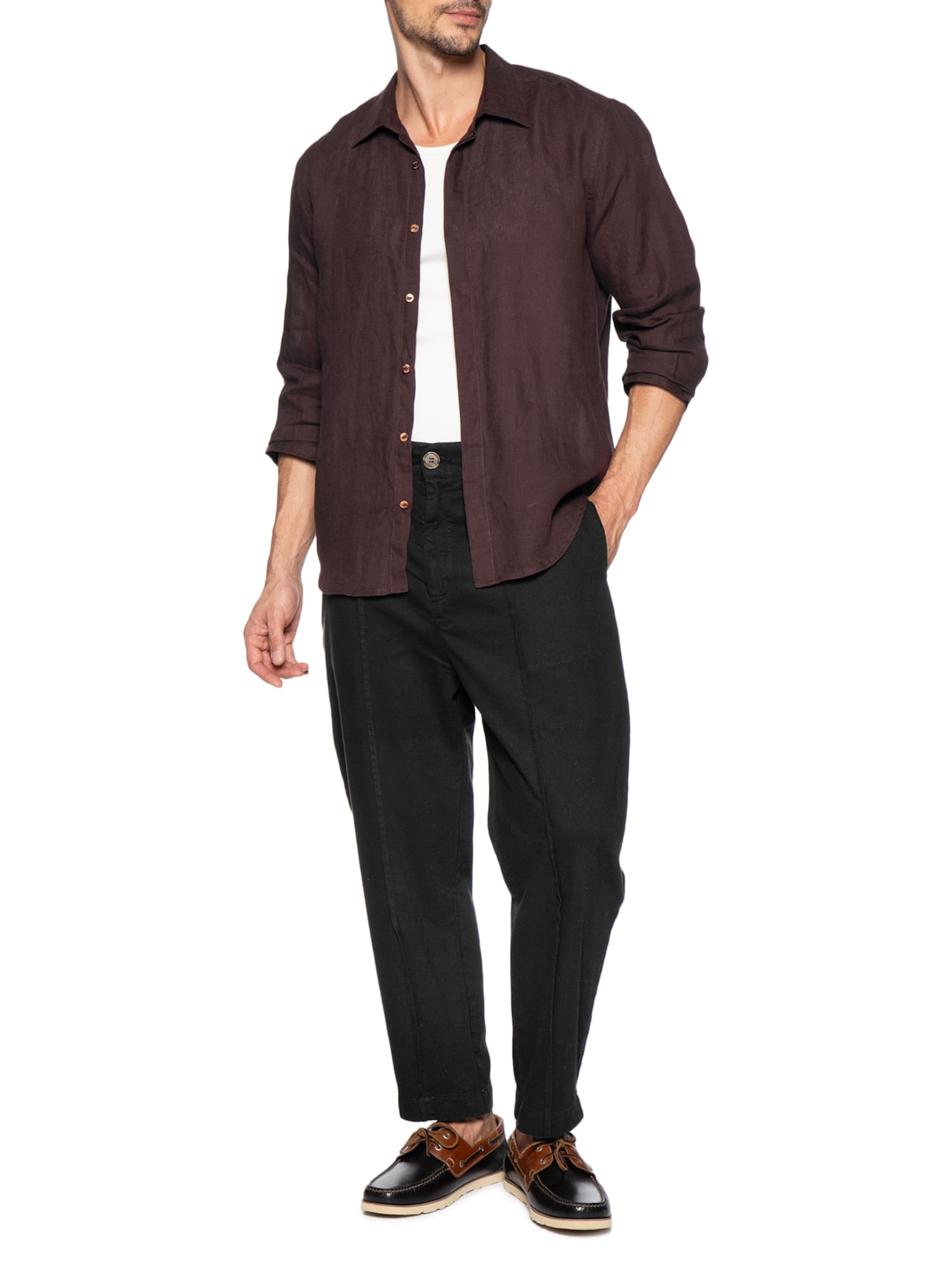 Calça Masculina Sarja Abaulada Preto Handred