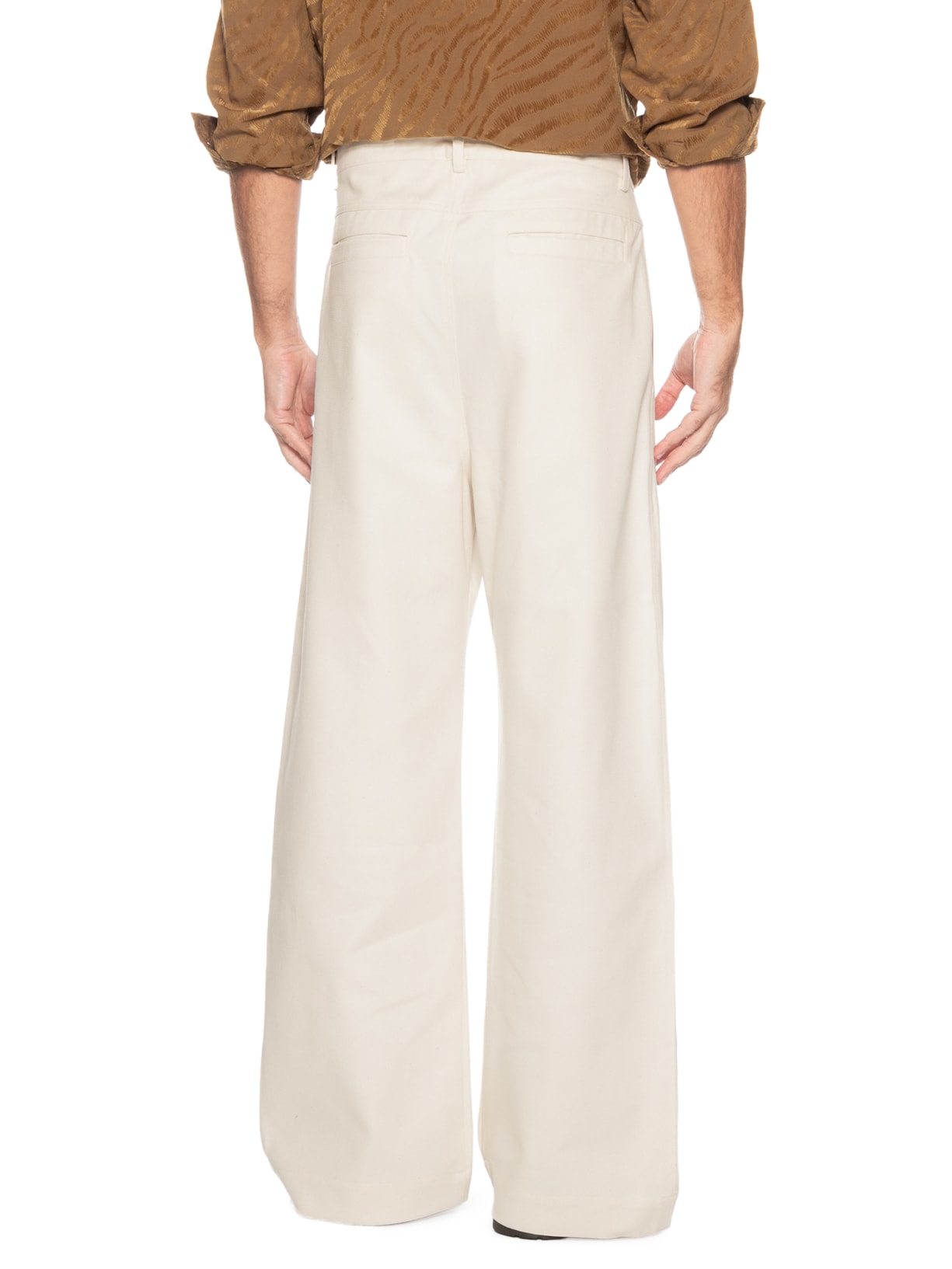 Calça Masculina Sarja Ampla Branco Handred