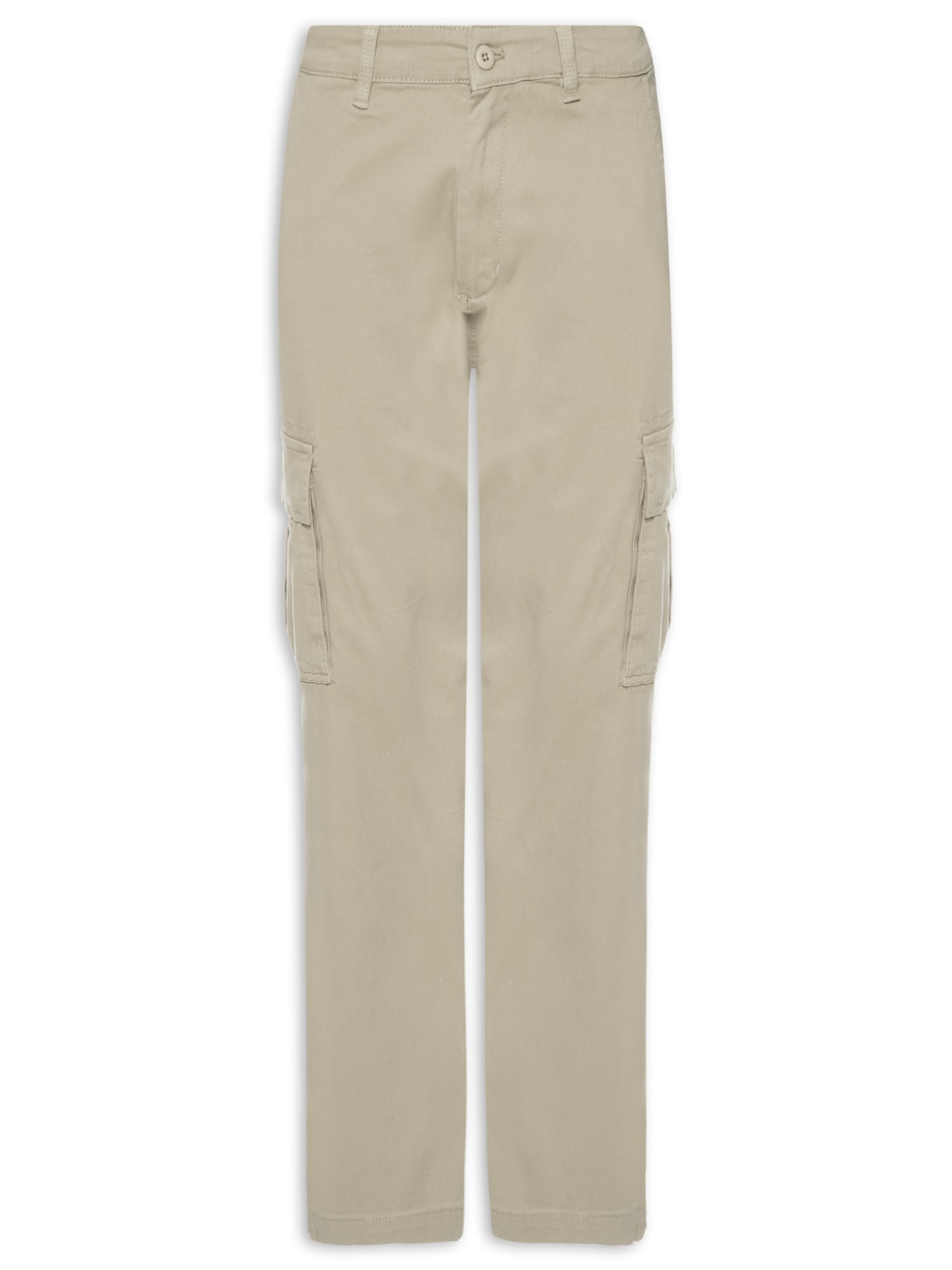 Calça Masculina Sarja Bolso Cargo - Bege