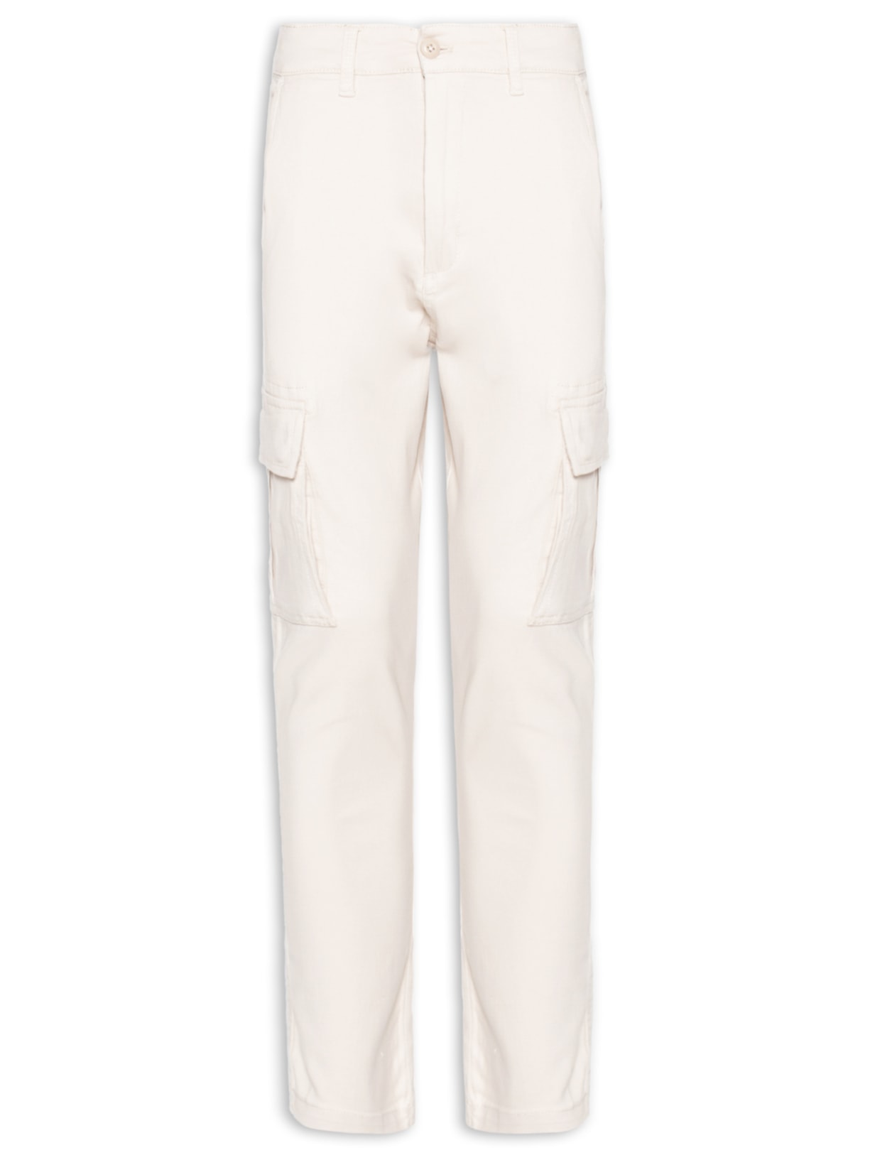 Calça Masculina Sarja Bolso Cargo - Bege